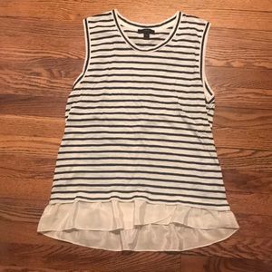 Blue and white striped tank